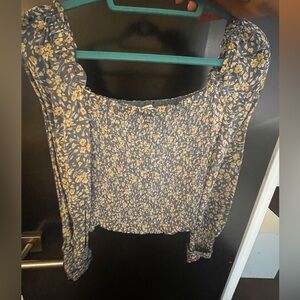 Reformation blue & yellow flower blouse!